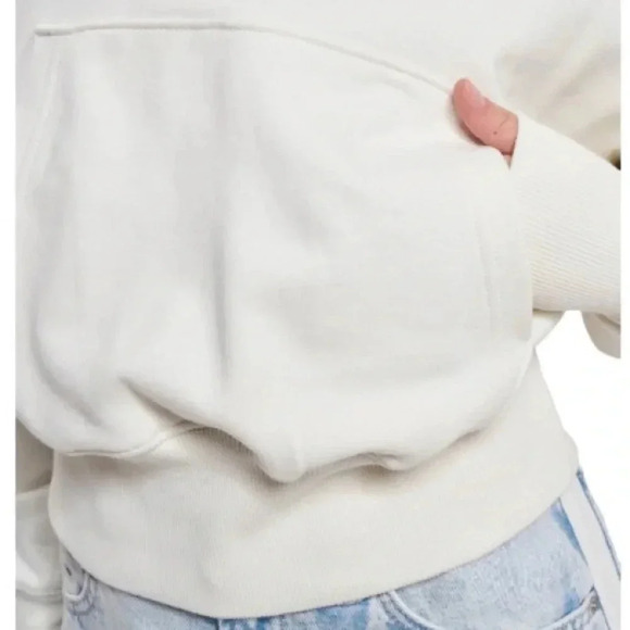CALVIN KLEIN JEANS | Ivory Two Tone Monogram Back Logo Sweatshirt Hoodie Size L - Picture 4 of 12